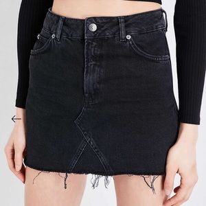 Topshop Moto Black Jean Mini Skirt size 8